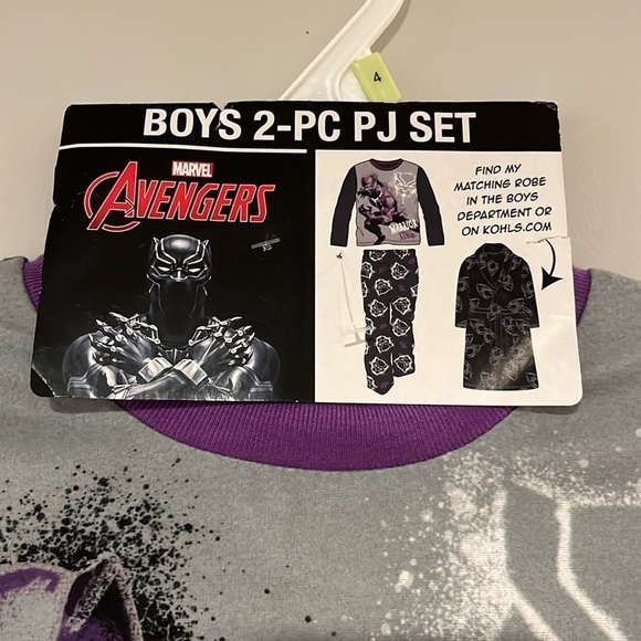 🆕 Marvel Avengers Black Panther Boys Warrior King 2-Piece‎ Pajama Set Size 4 - Picture 5 of 12